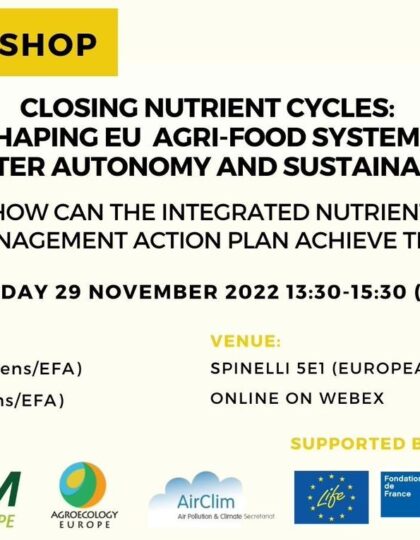 Promoting recycled fertilizers in Europe: IFOAM Organics Europe position paper & outcomes policy workshop on closing the nutrients’ cycle